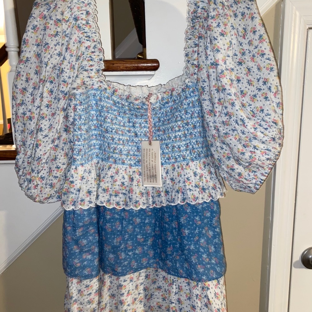 Loveshackfancy Mini tiered dress size Large